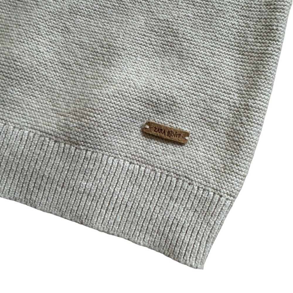 Zara Beige Oatmeal Knit Sweater Pullover Crewneck Minimalist Boys Size 7 - Picture 2 of 7
